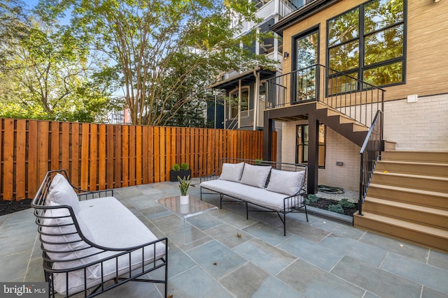 view of patio with an outdoor living space