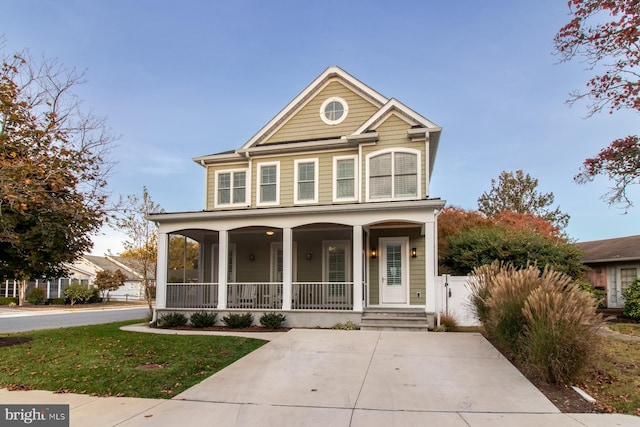 view of front of house with covered porch