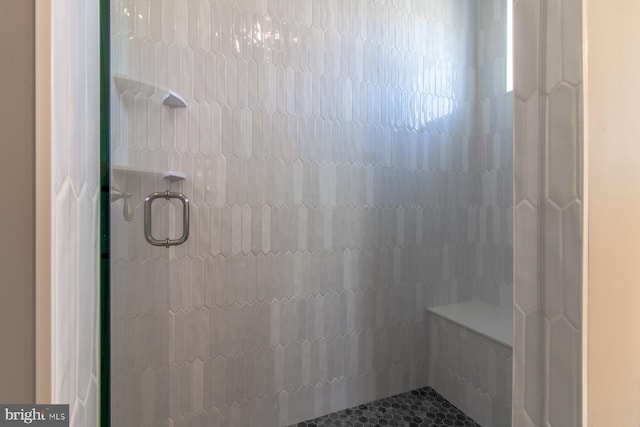 bathroom featuring walk in shower