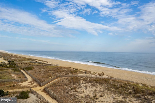 water view featuring a beach view