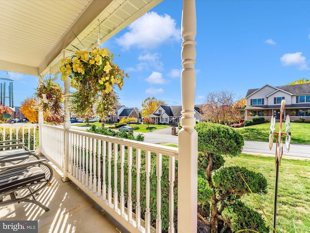 balcony featuring a porch