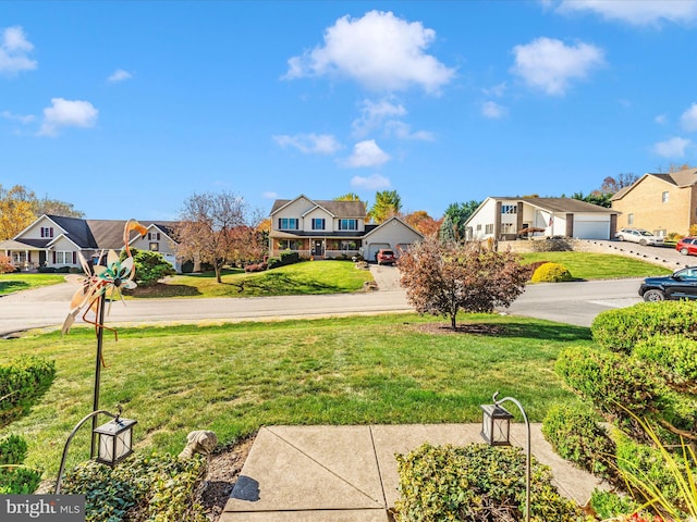 view of yard featuring a garage