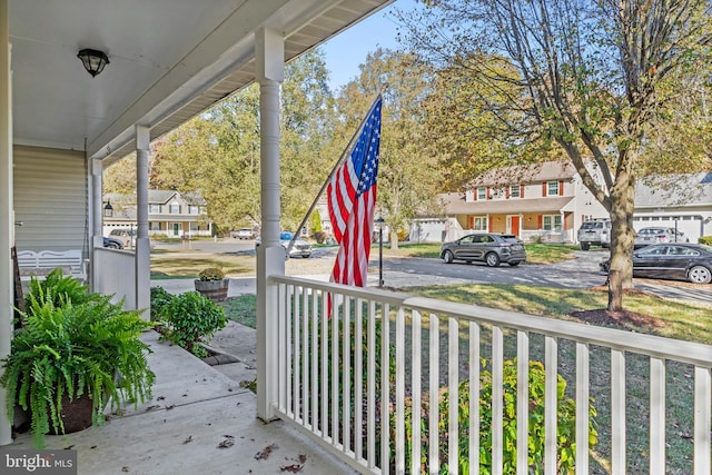 exterior space with covered porch