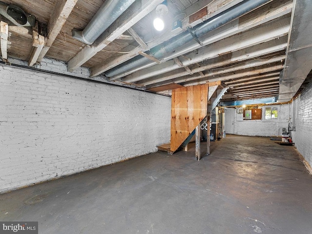 basement with electric panel