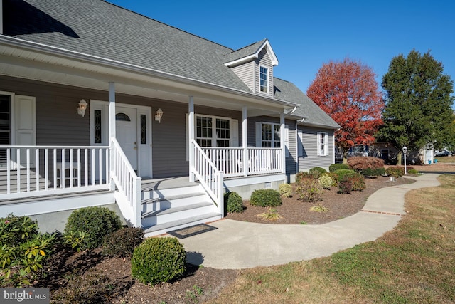 exterior space with covered porch