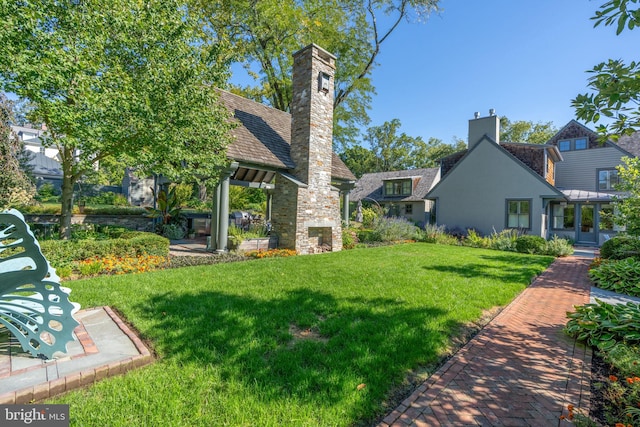 155 E Oakland Ave, Doylestown, PA 18901 - view of grassy yard featuring a fireplace