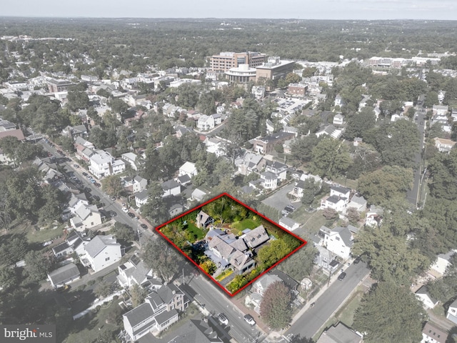 155 E Oakland Ave, Doylestown, PA 18901 - aerial overview of property's location featuring property boundaries highlighted