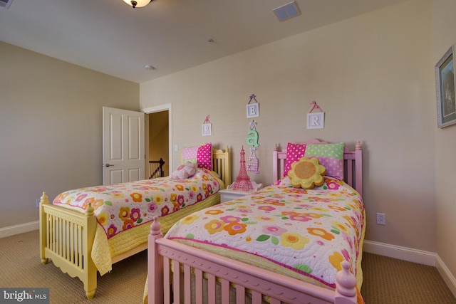 bedroom with carpet floors