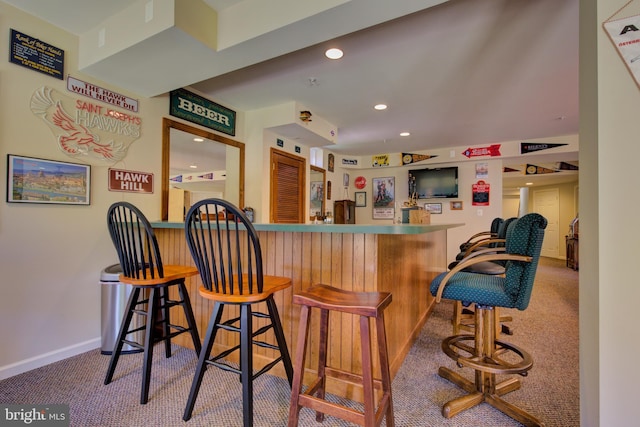 bar featuring carpet floors