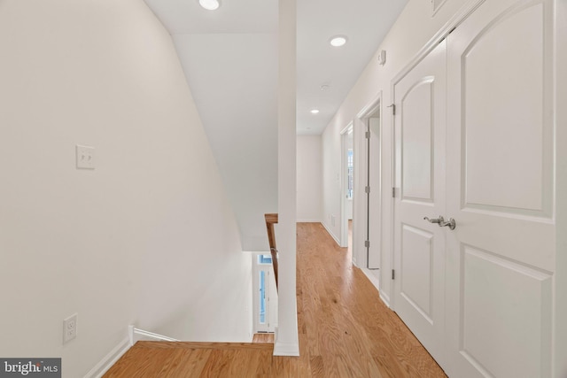 hall featuring light hardwood / wood-style flooring