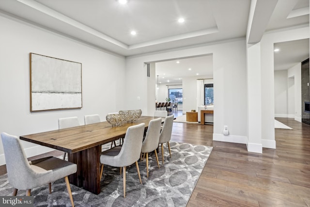 dining room featuring dark wood-type flooring