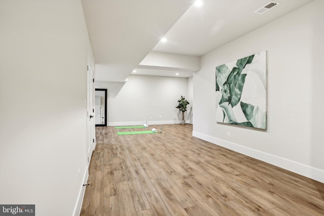 interior space with light wood-type flooring