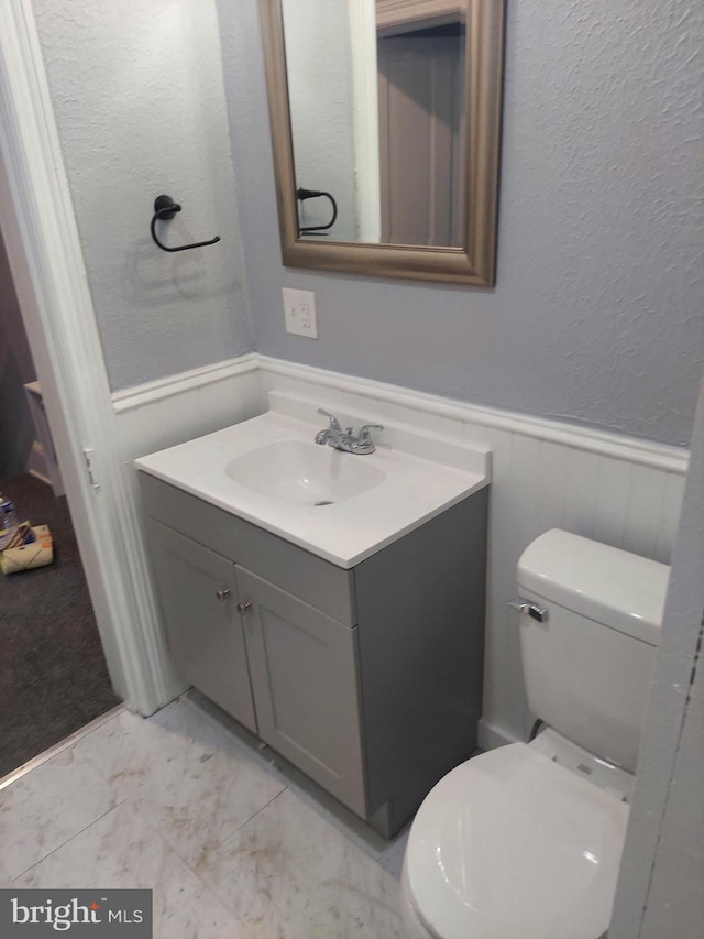 bathroom with toilet and vanity