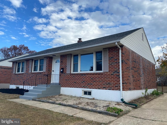 view of single story home