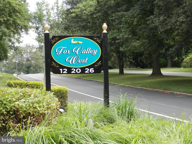 view of community sign