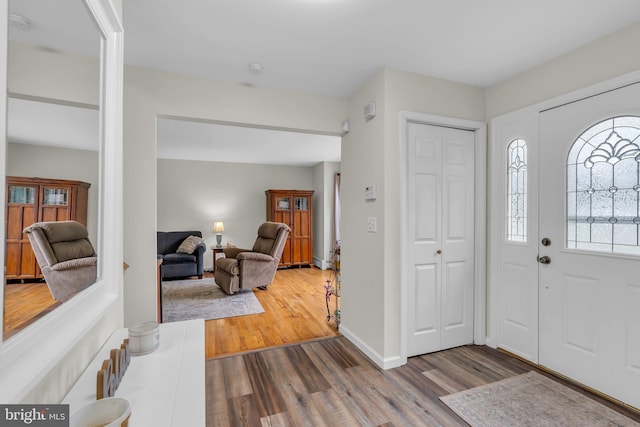 entrance foyer featuring hardwood / wood-style flooring