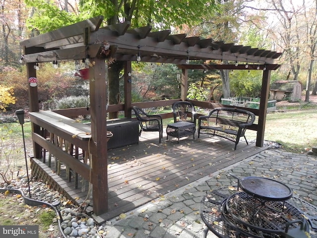 deck with a pergola