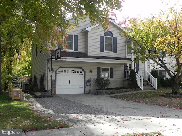 view of front of house with a garage