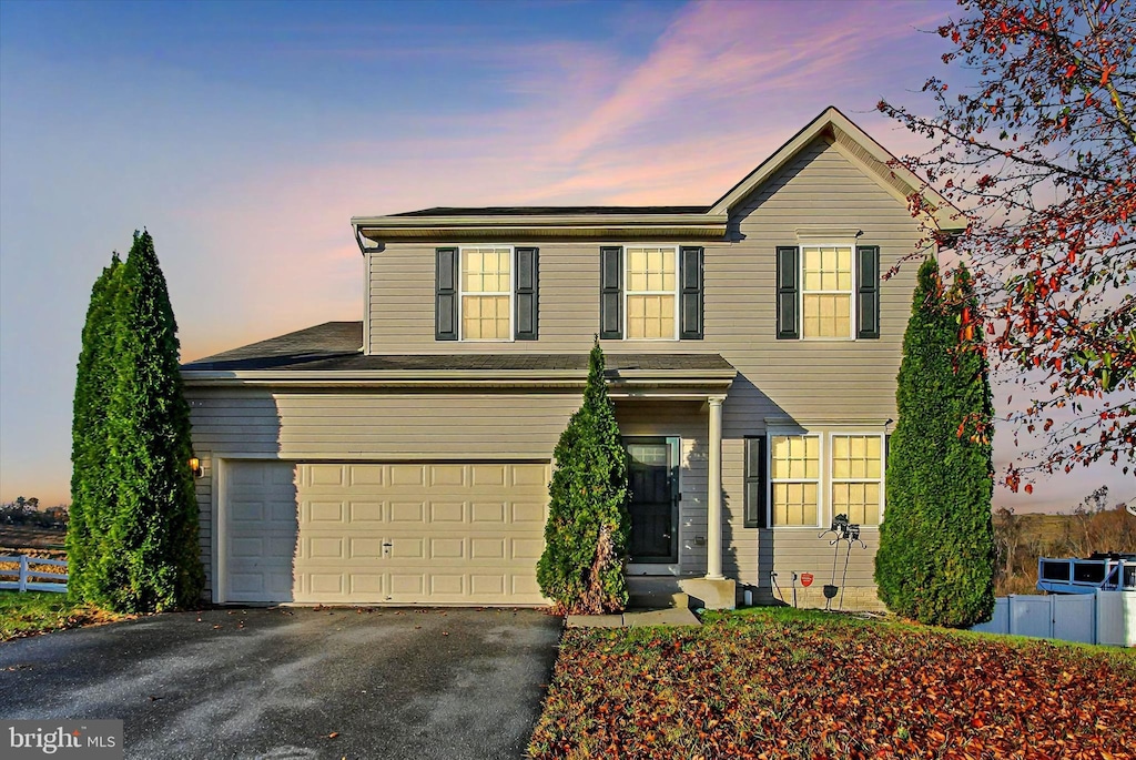 front facade featuring a garage