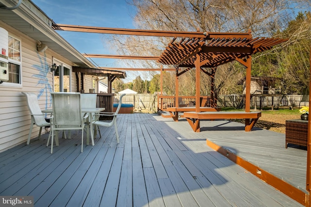 deck with a pergola