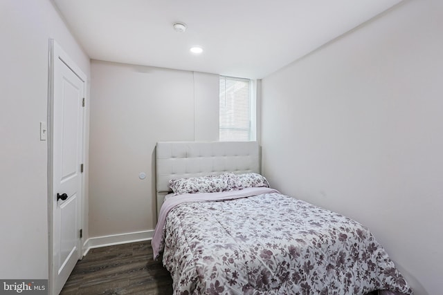 bedroom featuring dark wood-type flooring