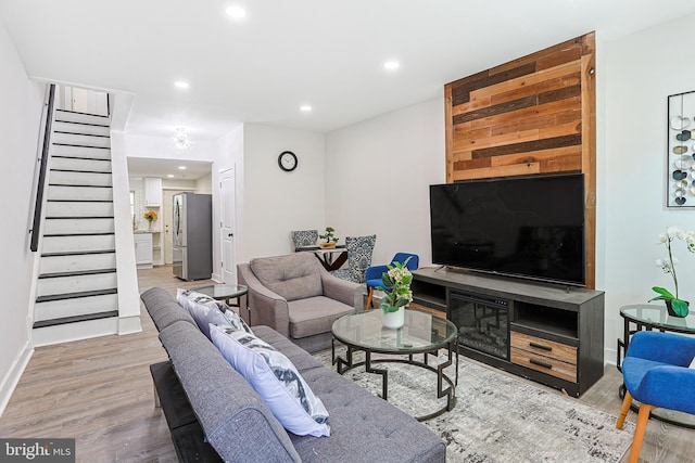 living room featuring hardwood / wood-style flooring