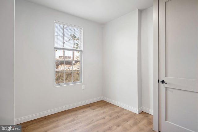 empty room featuring light wood-type flooring