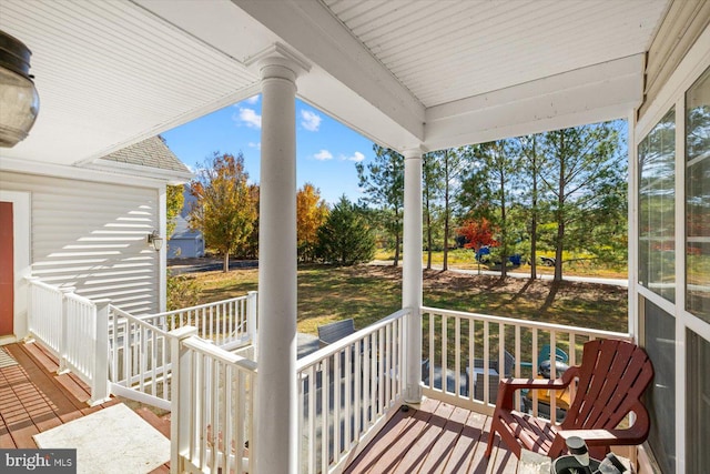 view of wooden deck