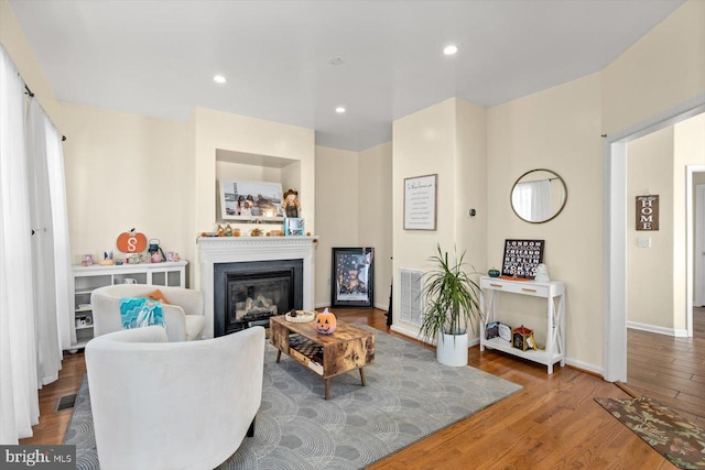 living room featuring hardwood / wood-style flooring