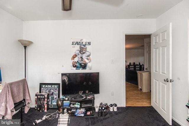 living room featuring dark hardwood / wood-style flooring