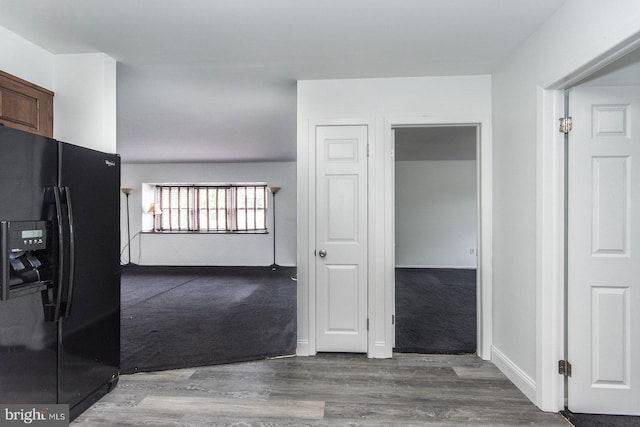 4624 Rhawn St, Philadelphia, PA 19136 - interior space with black fridge and wood finished floors