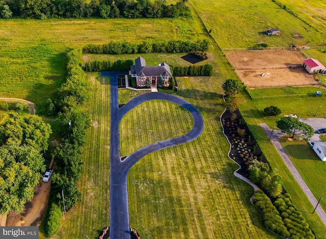 aerial view with a rural view