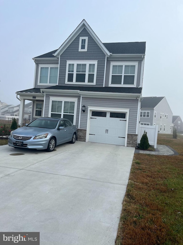 view of front of home with a garage