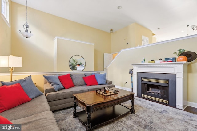 living room featuring wood-type flooring