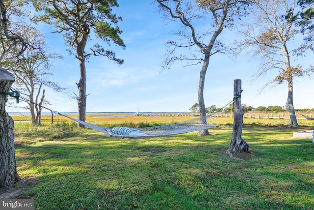 view of yard featuring a rural view