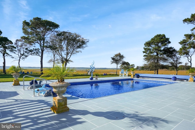 view of pool featuring a patio