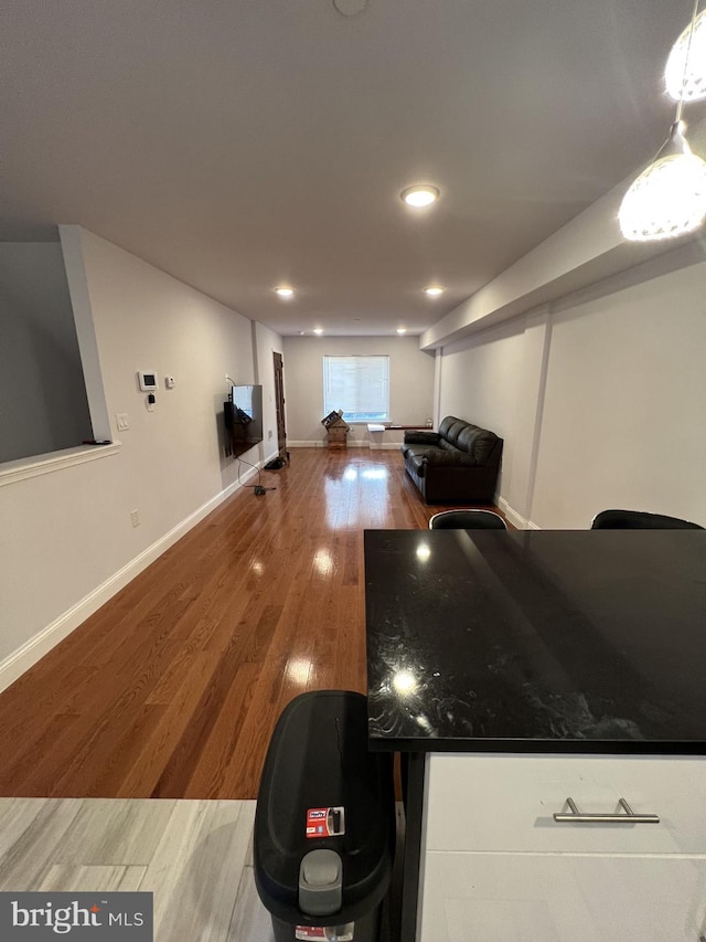 interior space featuring wood-type flooring