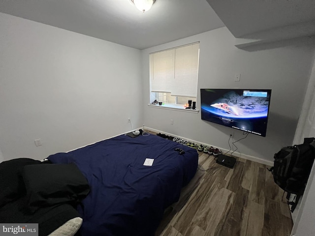 bedroom featuring wood-type flooring