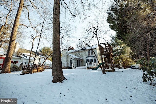 view of front of house featuring a playground