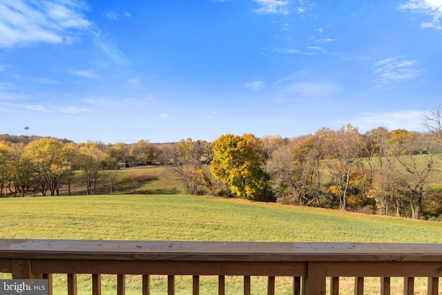 view of yard with a rural view