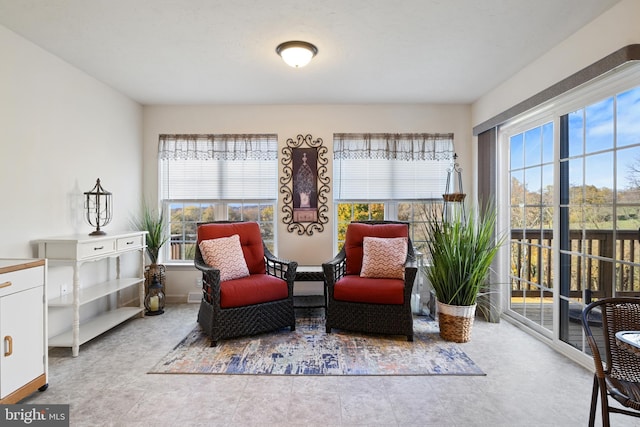 living area featuring plenty of natural light