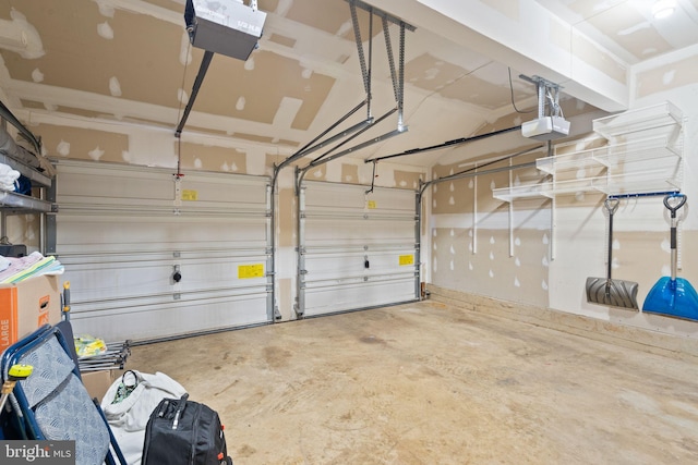 garage featuring a garage door opener