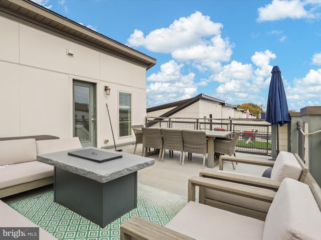 view of patio / terrace with an outdoor living space