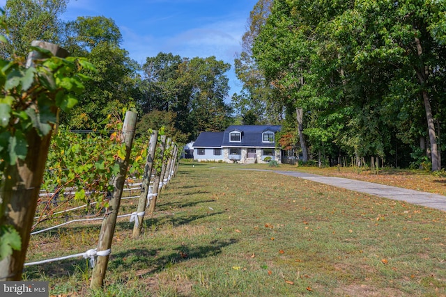 view of front of home featuring a front lawn