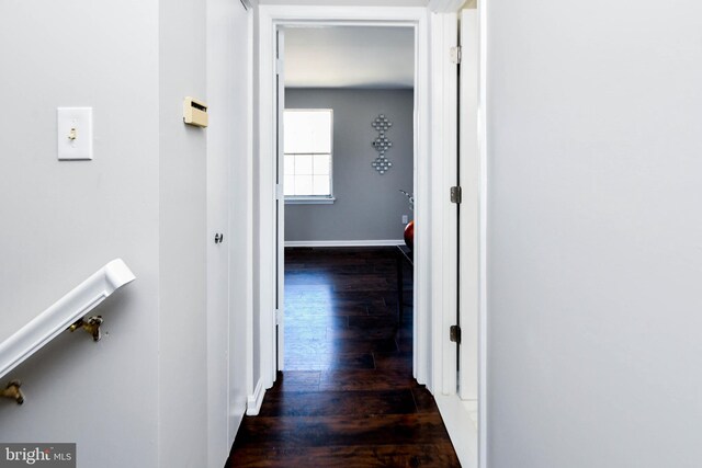 1140 1st St NW, Washington, DC 20001 - corridor featuring dark wood-style flooring and baseboards