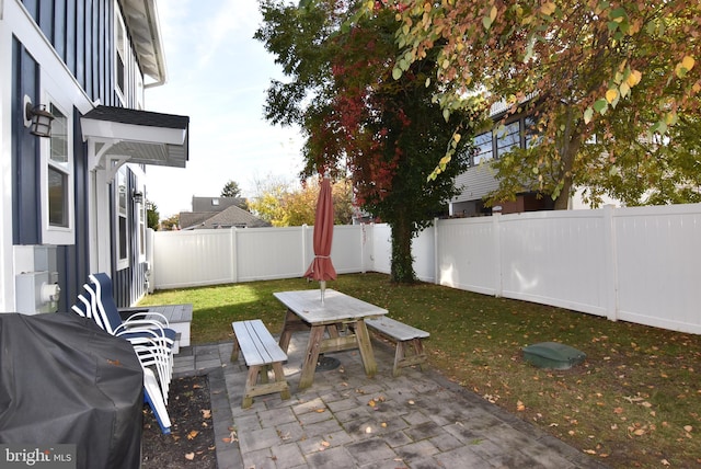 view of patio featuring grilling area