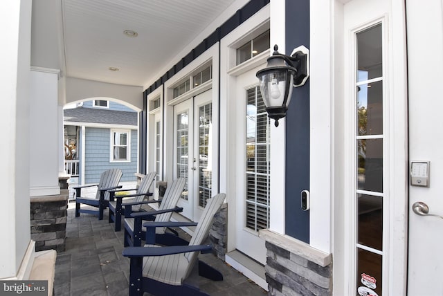 view of patio with a porch