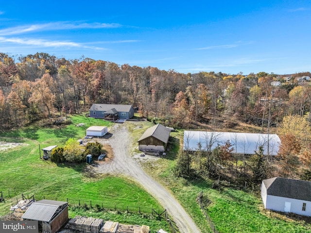 bird's eye view with a forest view