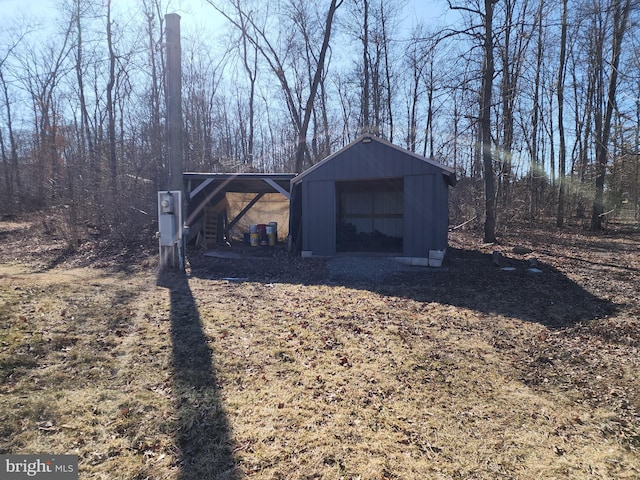 view of shed