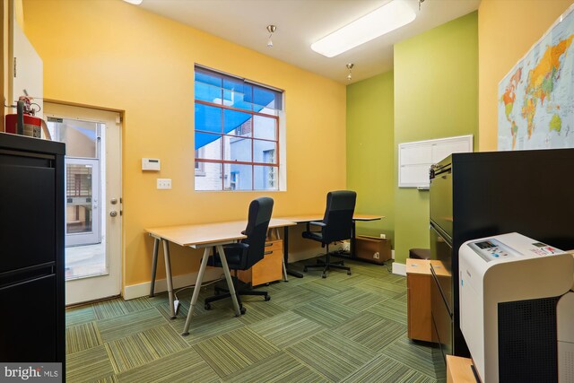 1312 Pennsylvania Ave SE, Washington, DC 20003 - home office featuring baseboards, carpet floors, and heating unit
